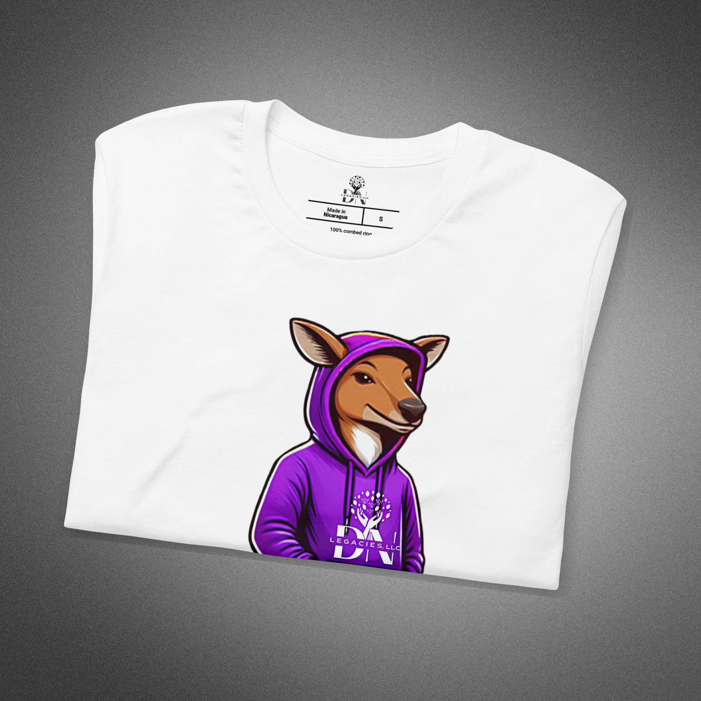 Unisex Purple Roo Collection White T-shirt