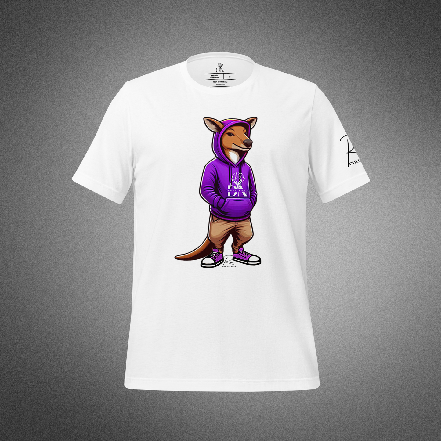 Unisex Purple Roo Collection White T-shirt