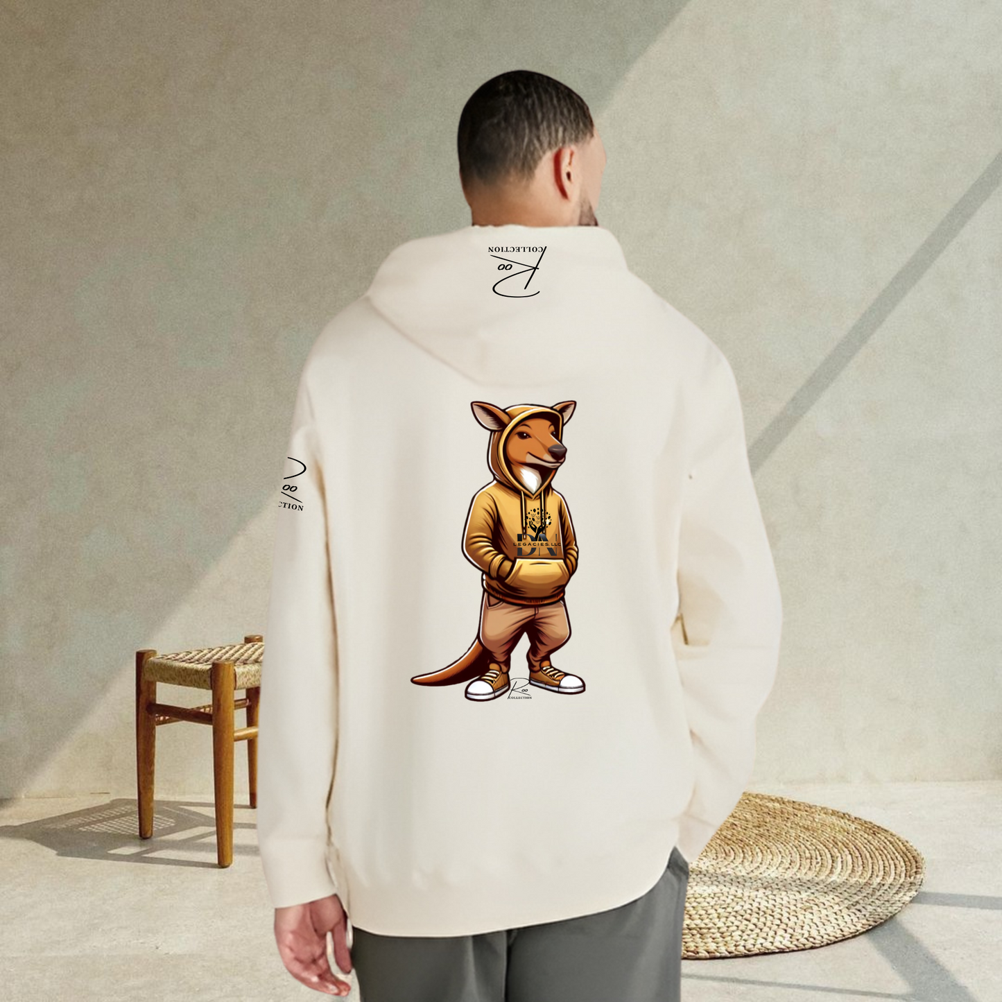 Unisex Natural Hoodie GOLD- Roo Collection White Series