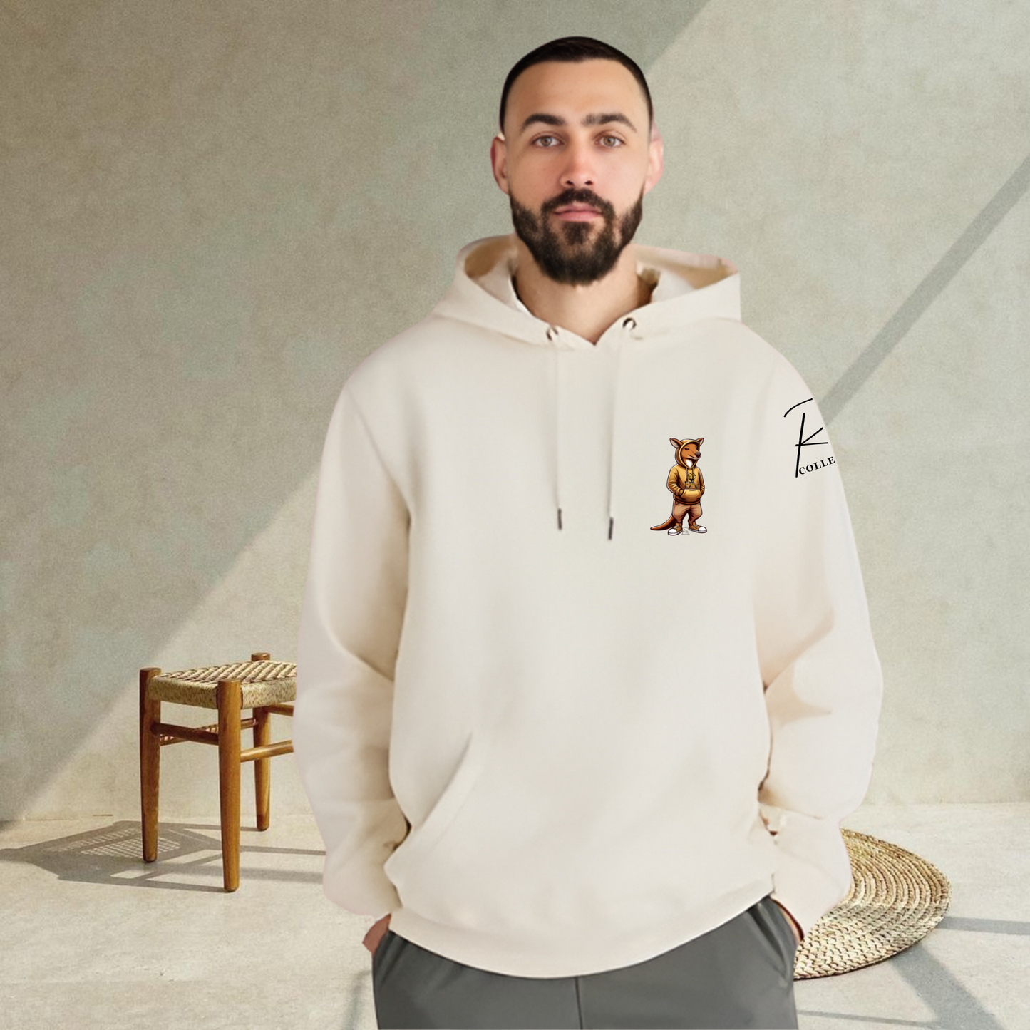 Unisex Natural Hoodie GOLD- Roo Collection White Series