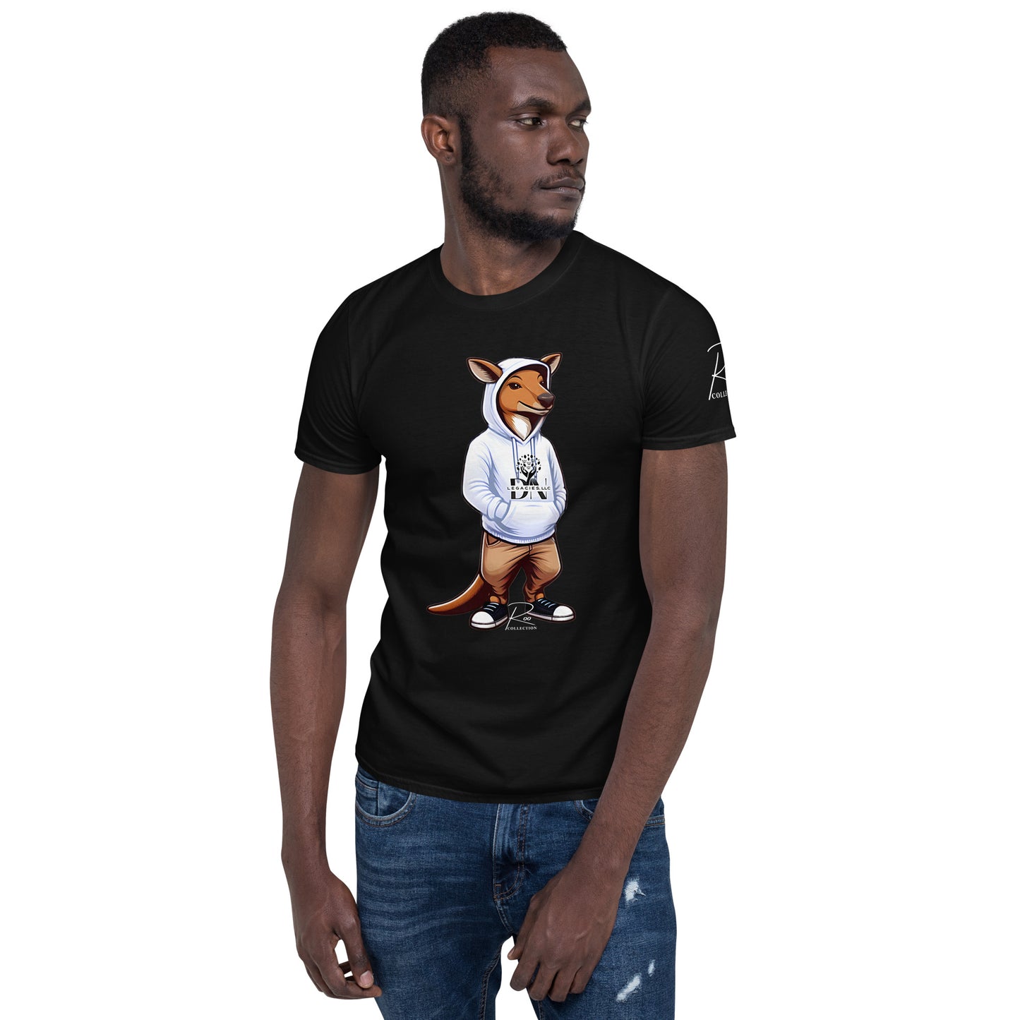 Unisex White Roo Collection Black T-shirt