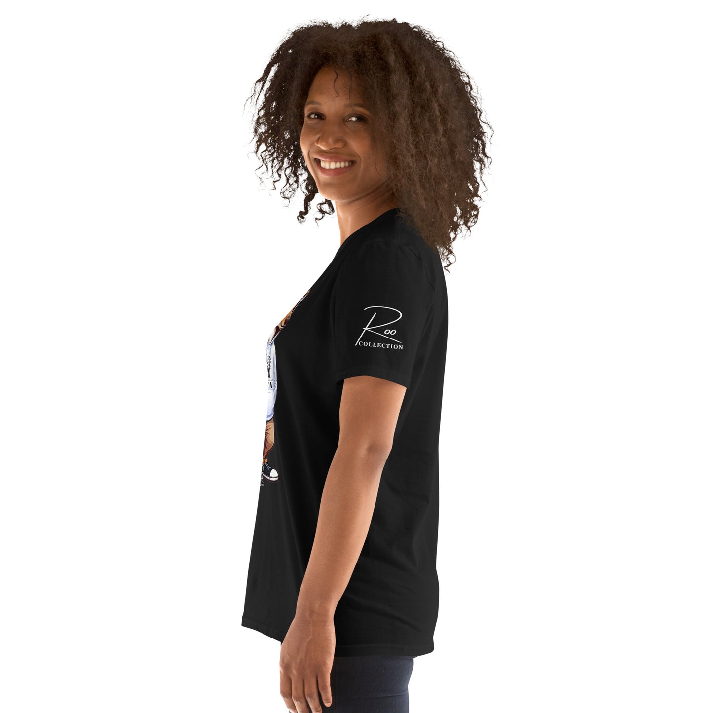 Unisex White Roo Collection Black T-shirt