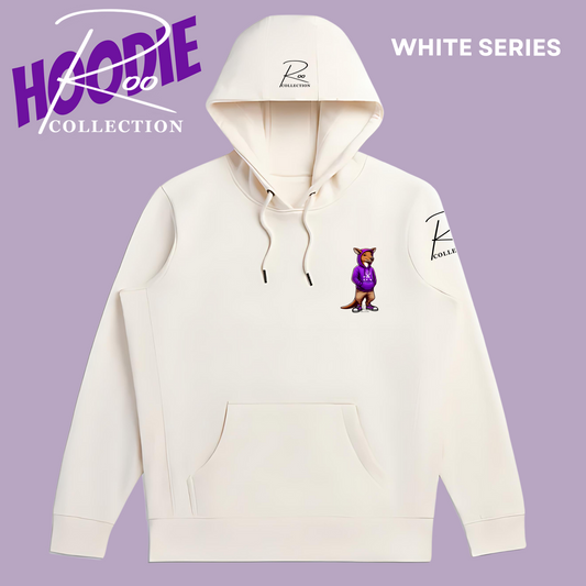 Unisex Natural Hoodie PURPLE- Roo Collection White Series