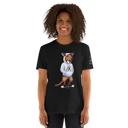 Unisex White Roo Collection Black T-shirt